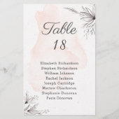 Papier Budget Floral pêche gris mariage tableau de sièges (Dos)