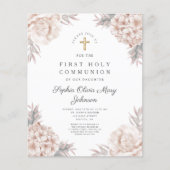 Papier Budget Floral Peonies Gold Cross Première communio (Devant)
