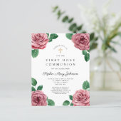 Papier Budget Floral Peonies Religieux Première Communion (Debout devant)