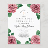 Papier Budget Floral Peonies Religieux Première Communion (Devant)