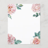 Papier Budget Floral Peonies rose Fille Première Communio (Dos)