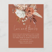 Papier Budget Floral Photo Love Merci Terracotta Mariage (Devant)