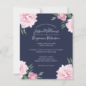 Papier Budget Floral Pink Peony Botanical Invitation (Devant)
