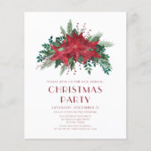 Papier Budget Floral Poinsettia Invitation de la fête de  (Devant)