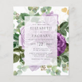 Papier Budget Floral Purple Gold Eucalyptus Mariage (Devant)