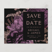 Papier Budget Floral Purple Rose Gold Enregistrer la date (Devant)