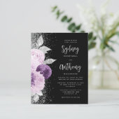 Papier Budget Floral Purple Silver Mariage de script noir (Debout devant)