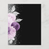 Papier Budget Floral Purple Silver Mariage de script noir (Dos)