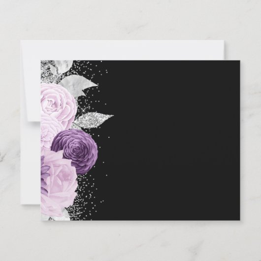 Papier Budget Floral Purple Silver Parties scintillant En (Dos)