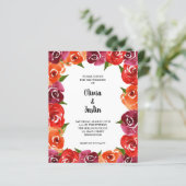 Papier Budget Floral QR Code de mariage Invitations (Debout devant)