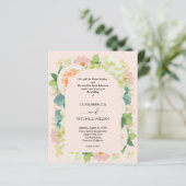 Papier Budget Floral QR Code de mariage Invitations (Debout devant)