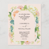 Papier Budget Floral QR Code de mariage Invitations (Devant)