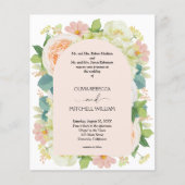 Papier Budget Floral QR Code de mariage Invitations (Devant)