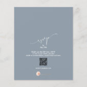 Papier Budget Floral QR Code Dusty Blue Wedding Invite (Dos)