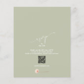 Papier Budget Floral QR Code Sage Green Wedding Invite (Dos)