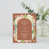 Papier Budget Floral QR Code Terracotta Mariage Invite (Debout devant)