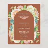 Papier Budget Floral QR Code Terracotta Mariage Invite (Devant)