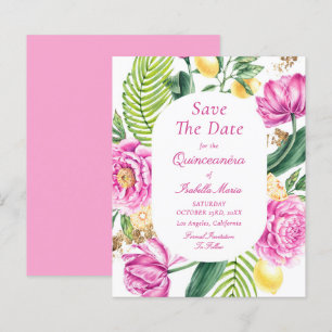 Papier Budget Floral Quinceañera Enregistrer Les Dates