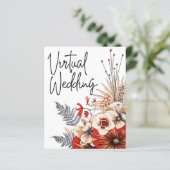 Papier Budget Floral Red Cream Faire-part de mariage virt (Debout devant)