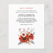 Papier Budget Floral Red Cream Faire-part de mariage virt (Dos)