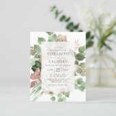 Papier Budget Floral Rose d'ivoire Eucalyptus Mariage (Debout devant)