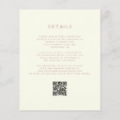 Papier Budget Floral Rose d'ivoire or Turquoise QR Code M (Dos)