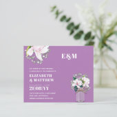 Papier BUDGET Floral rose Magnolias Green Wedding Invitat (Debout devant)