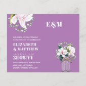 Papier BUDGET Floral rose Magnolias Green Wedding Invitat (Devant)