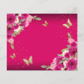 Papier BUDGET Floral Rose or papillon Quinceanera (Dos)