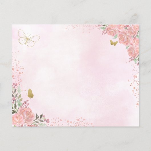 Papier Budget Floral Rose or Quinceanera Enregistrer la d (Dos)