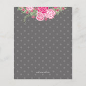 Papier Budget Floral rose parapluie Baby shower Invitatio (Dos)