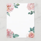 Papier Budget Floral Rose Pink Peonies Faire-part de mari (Dos)