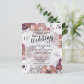 Papier Budget Floral Rouge violet Faire-part de mariage (Debout devant)
