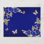 Papier BUDGET Floral Royal Blue Butterfly Quinceanera (Dos)