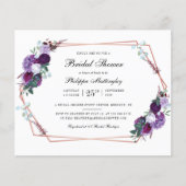 Papier Budget Floral Script nuptiale invitation douche (Devant)