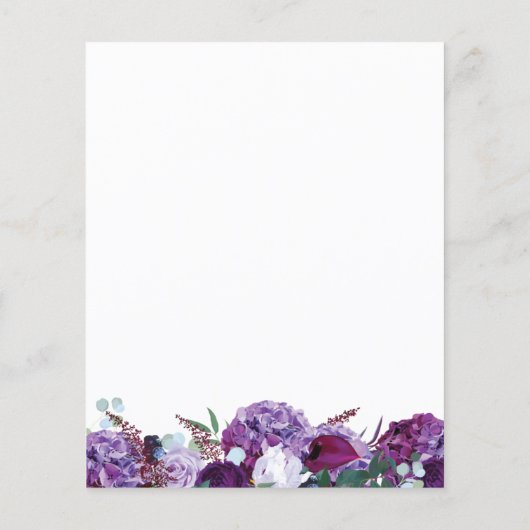 Papier Budget Floral Script nuptiale invitation douche (Dos)