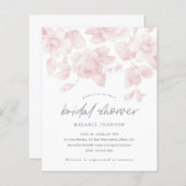 Papier Budget Floral Script rose nuptiale Invitation (Devant / Derrière)