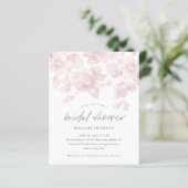 Papier Budget Floral Script rose nuptiale Invitation (Debout devant)