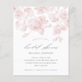 Papier Budget Floral Script rose nuptiale Invitation (Devant)
