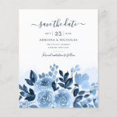 Papier Budget Floral Script Wedding Enregistrer La Date (Devant)
