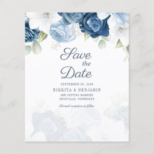 Papier Budget Floral Script Wedding Enregistrer La Date