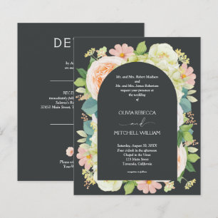 Papier Budget Floral sur Mariage Onyx Tous en un Invitati