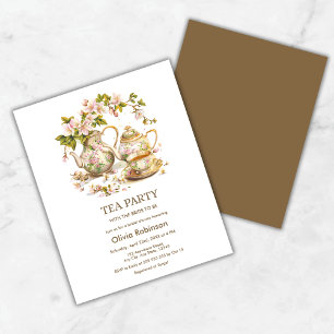 Papier Budget Floral Tea Party Nuptiale Douche Invitation