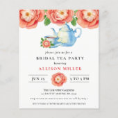 Papier Budget Floral Tea Party Nuptiale Douche Invitation (Devant)