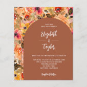 Papier Budget Floral Terracotta Tout En Un Mariage Invite (Devant)