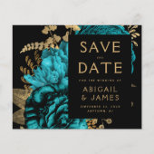 Papier Budget Floral Turquoise Gold Wedding Enregistrer l (Devant)