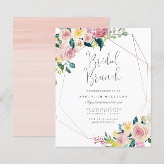 Papier Budget Floral verdure Géométrique Brunch nuptial (Devant / Derrière)