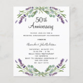 Papier Budget florale de lavande 50e anniversaire mariage (Devant)