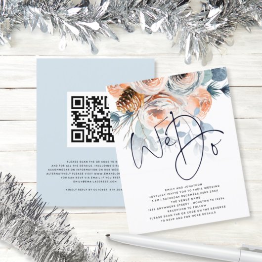 Papier BUDGET Florales d'hiver Nous faisons QR Code Maria