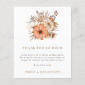 Papier BUDGET | Florals d'automne Mariage Merci photo (Devant)